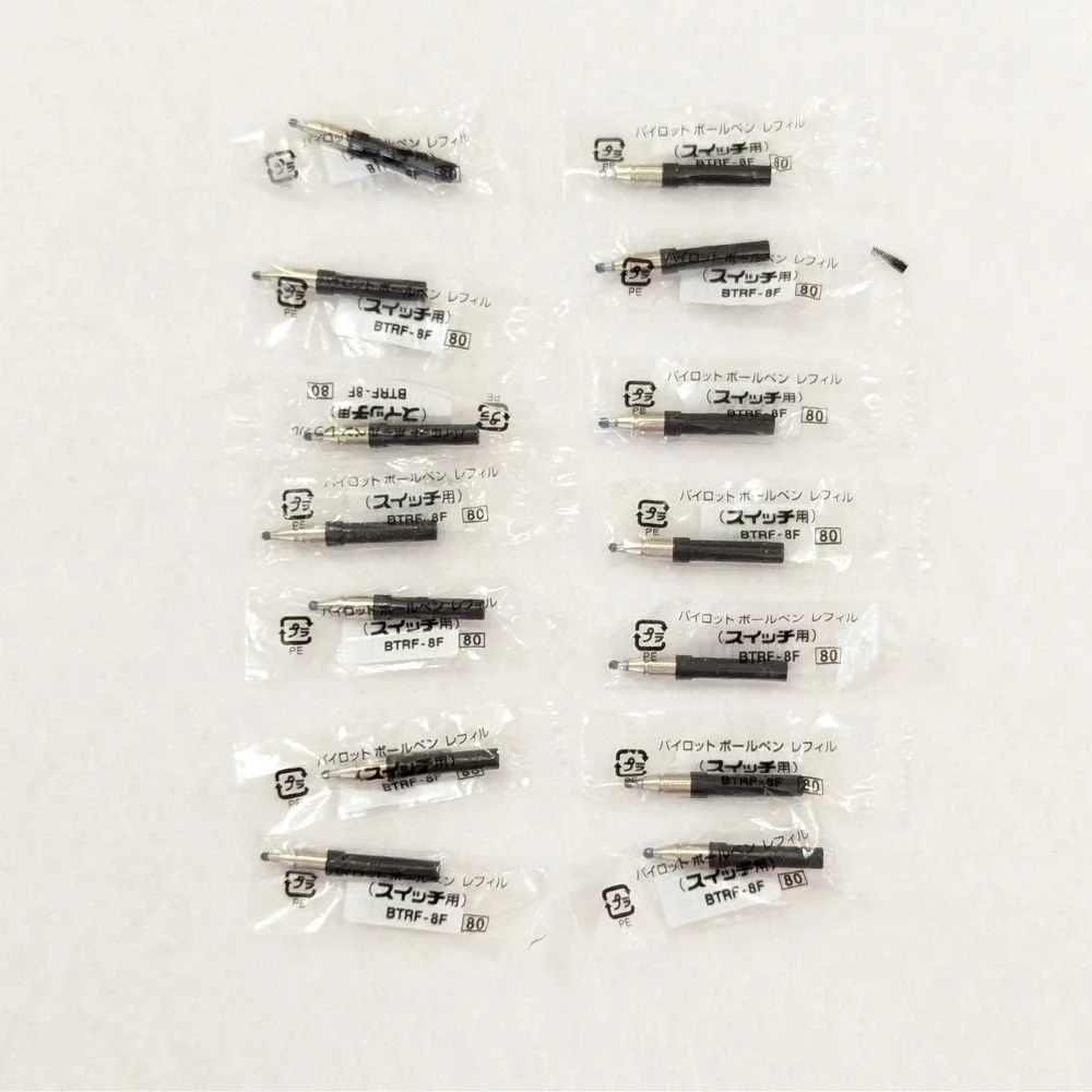 2 Pilot Birdy Switch Ballpoint Pen/Mechanical Pencil + 14 Ink Refills BTRF-8F-B